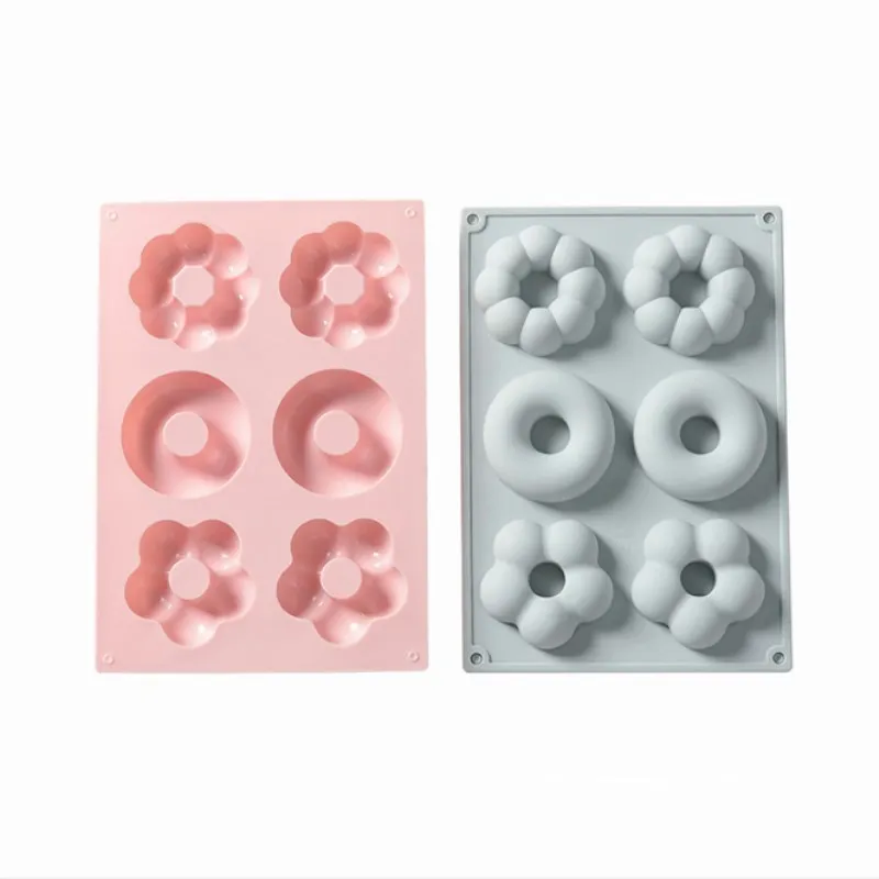 

6 Cavity Silicone Donut Mold Non-Stick Baking Pan Cake Decoration Tools DIY Chocolate Biscuit Jelly Candy 3D Molds Kitchen Tool