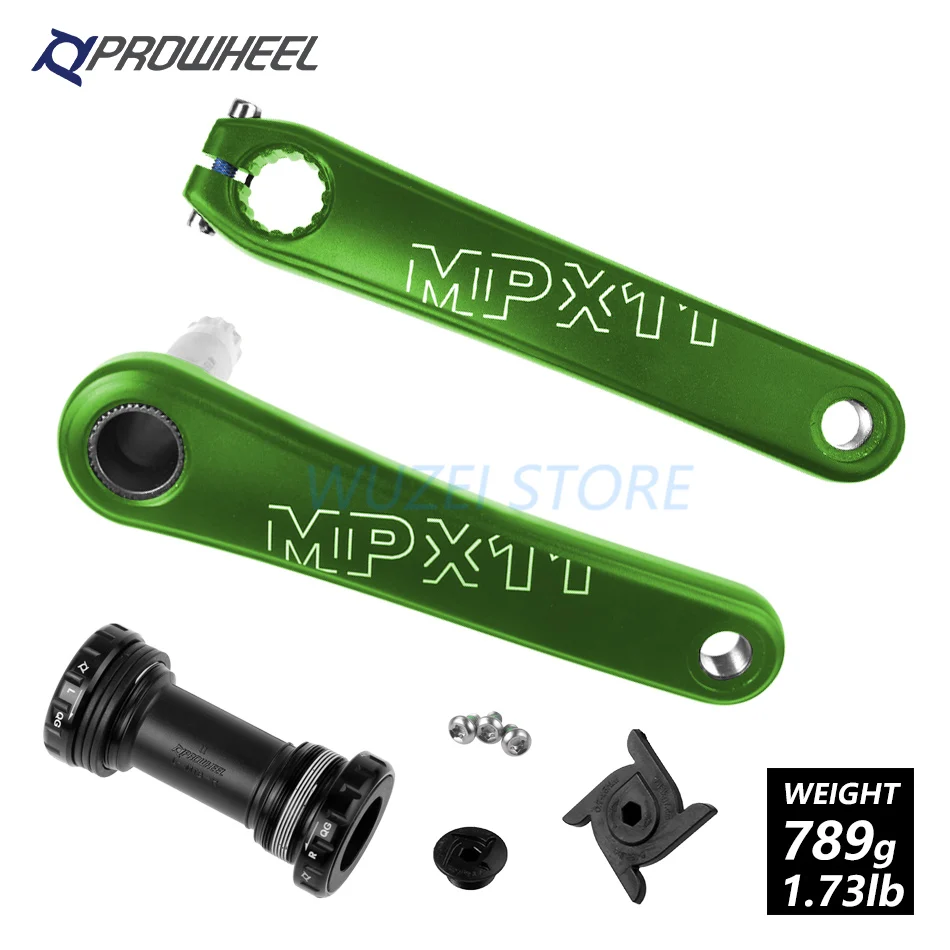 170mm Green and BB PROWHEEL MPX11 Кривошип горного велосипеда звездочки 8/9/10/11/12 Скорость 170/175 мм Совместимость SRAM mtb велосипедные рукоятки с плавками BB Части - Цвет: 170mm Green and BB