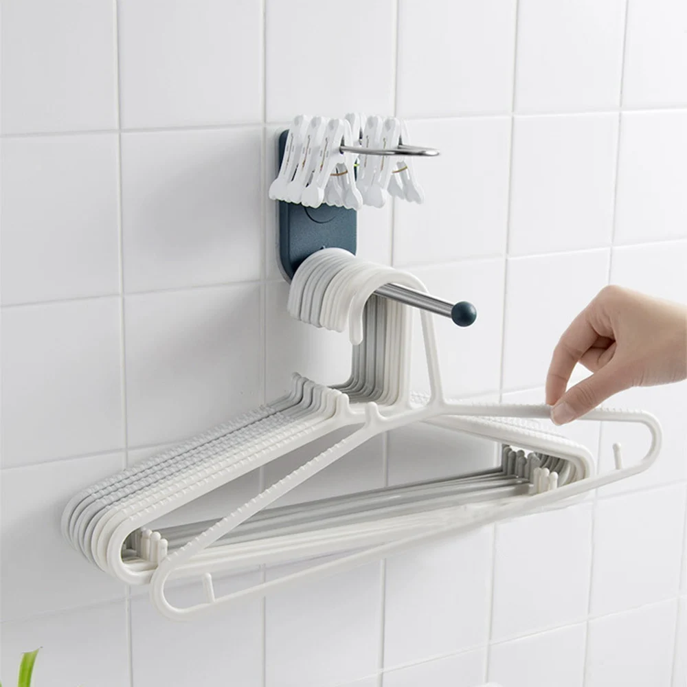Practicalclothes Hanger wall Hook closet organizer shelves coat rack storage shelf For Wall Mounted Holder | Дом и сад