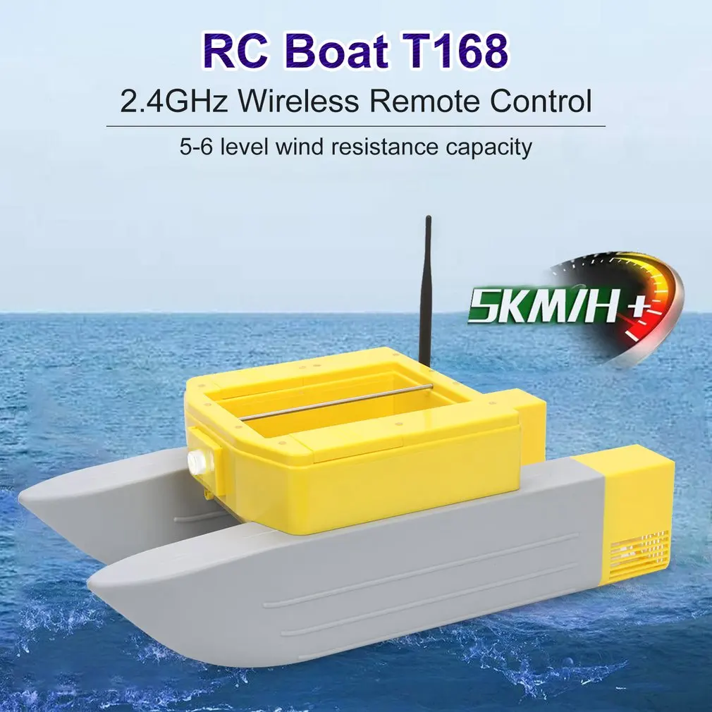 

T168 RC Boat Intelligent Wireless Electric Fishing Bait Remote Control High Speed Boat Dual Warehouse Boat Toy Gifts For Kids