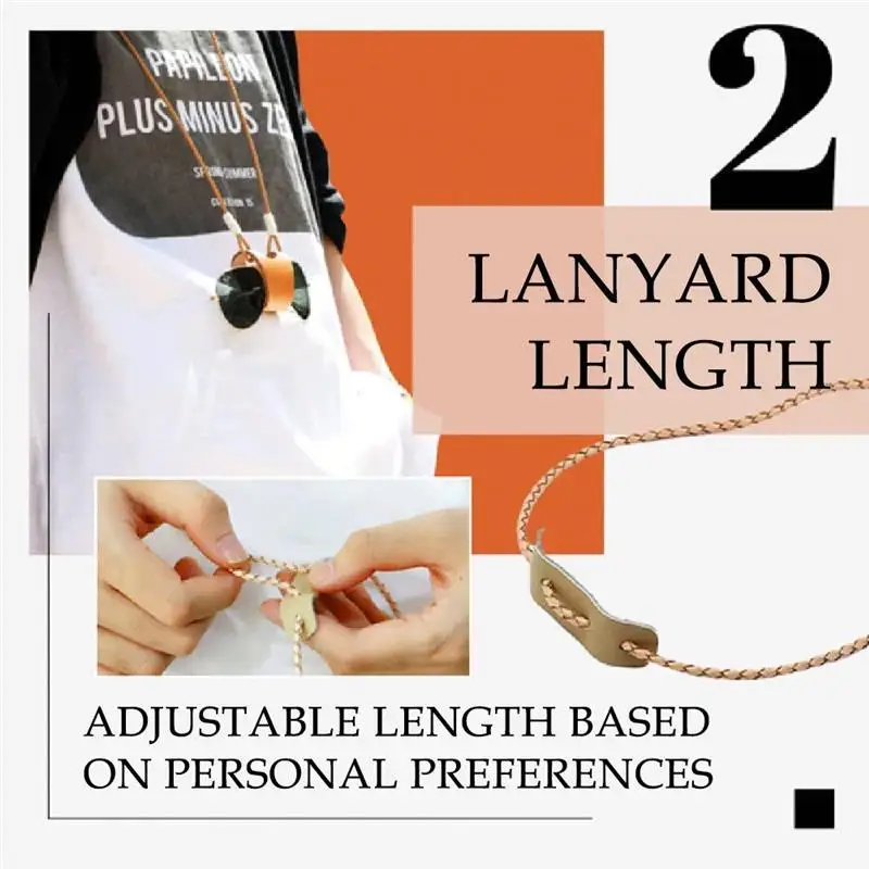 

Handmade Leather Glasses Lanyard Sunglasses Hanging Neck Chain Glasses Case Anti Fall Loss Lanyards Reading Eyewear Clip Ropes
