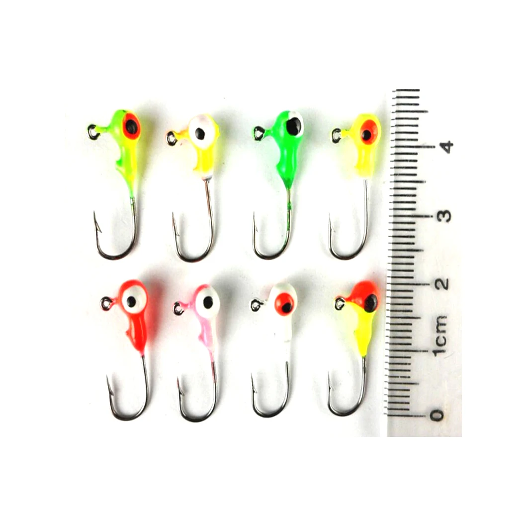 50pcs/lot Free shipping High quality 1g metal jig head hook small fishing lure soft bait grub worm hook multi-colors