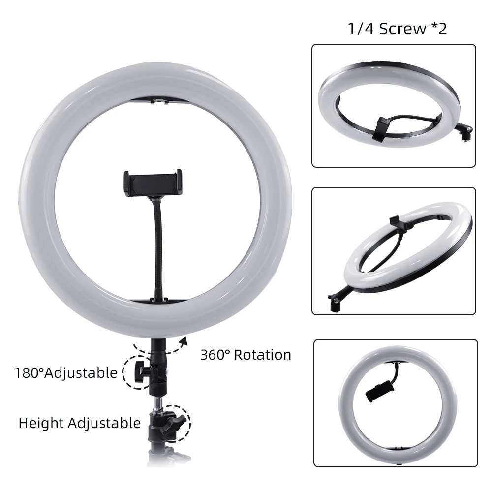 14-дюймовая светодиодная кольцевая лампа для фотосъемки подставка селфи с