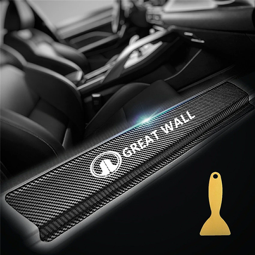 

4ps for Great Wall Haval Hover Car Carbon Fiber Protect Stickers Look Car Door Plate sill scuff welcome pedal threshold Cover