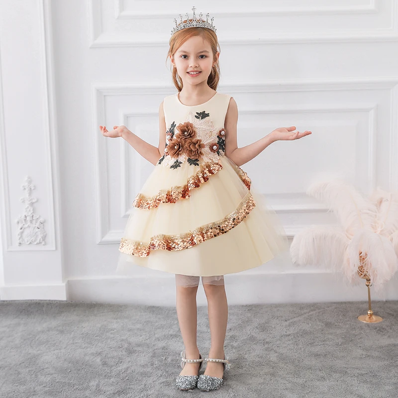2022 летняя детская одежда бальное платье с цветами Детские платья для девочек