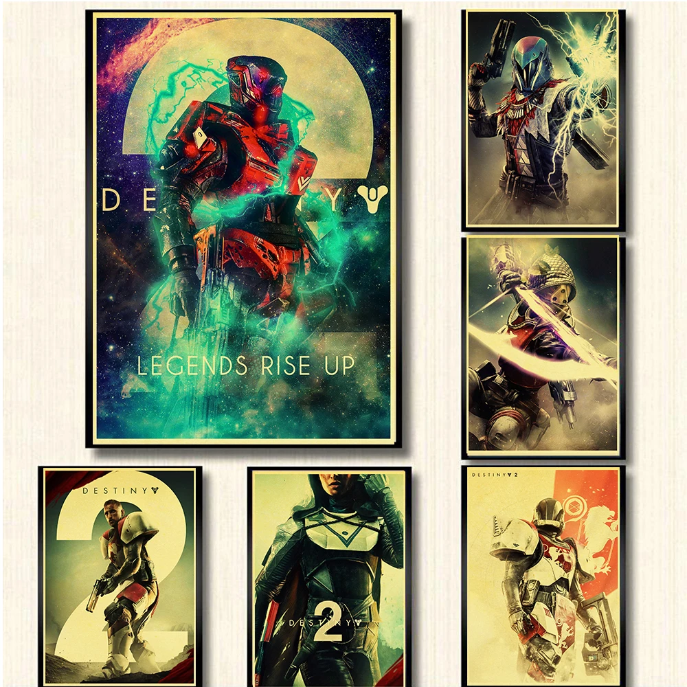 Destiny 2 игры постер печать на крафтовой бумаге настенная живопись Wall Art для