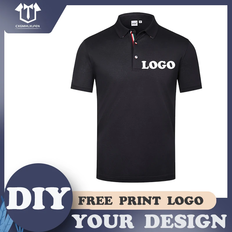 

New arrivals Polo shirt Pure color short-sleeved summer cool shirt Tide brand fashion men's POLO Ms. Polo can be customized