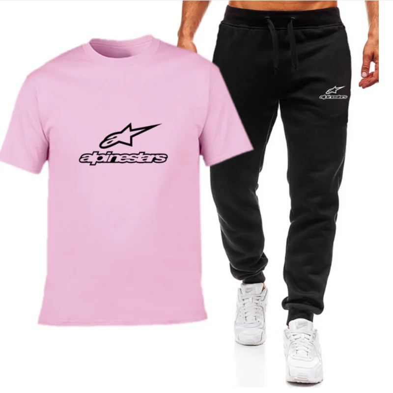 

ALPINESTARS 2021 homme vÃªtements de sport dÃ©contractÃ©s d'Ã©tÃ© deux-piÃ¨ces T-shirt + pantalon survÃªtement homme sport vÃªtements de