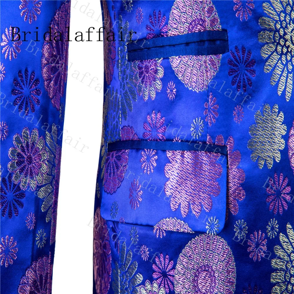 Bridalaffair Shinny, зимний Королевский смокинг, мужской костюм жениха, мужской костюм для шафера, Блейзер, комплекты(куртка+ брюки+ жилет