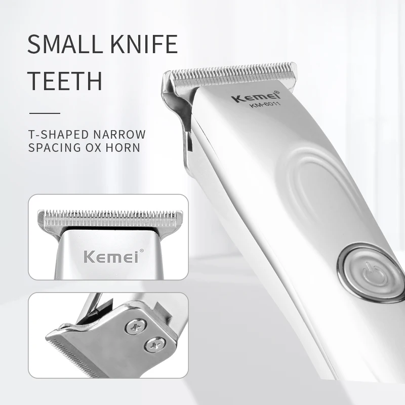 Kemei 6011 портативный мини триммер для волос 0 мм T blade Профессиональная