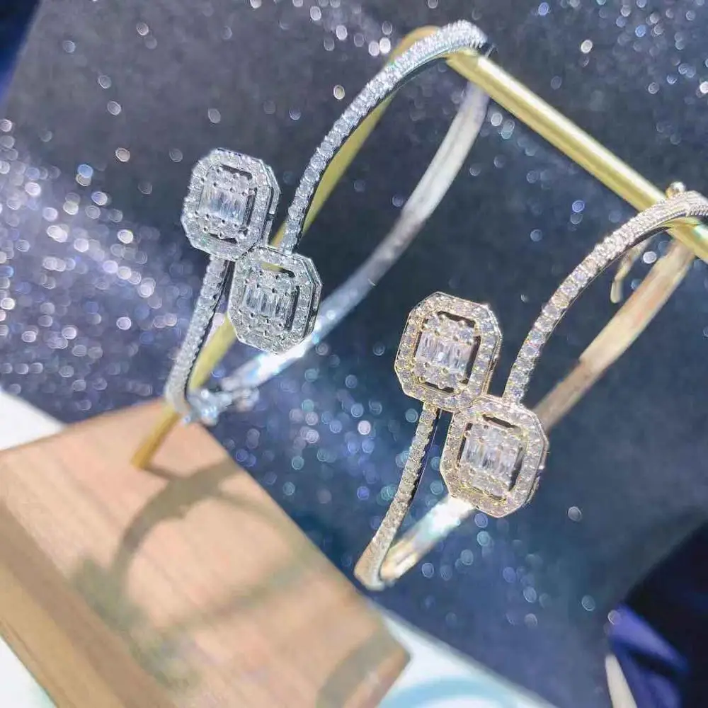 Блестящий Браслет HIBRIDE AAA + Zircoina для женского платья Модный изысканный браслет с