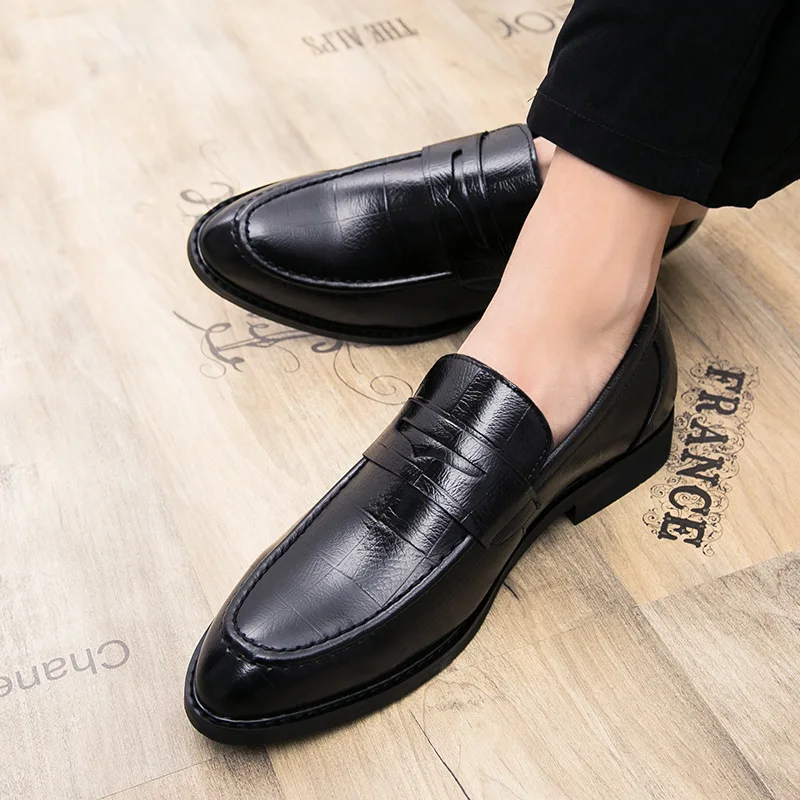 Мужские Кожаные Деловые туфли мужские офисные на плоской подошве дышащие