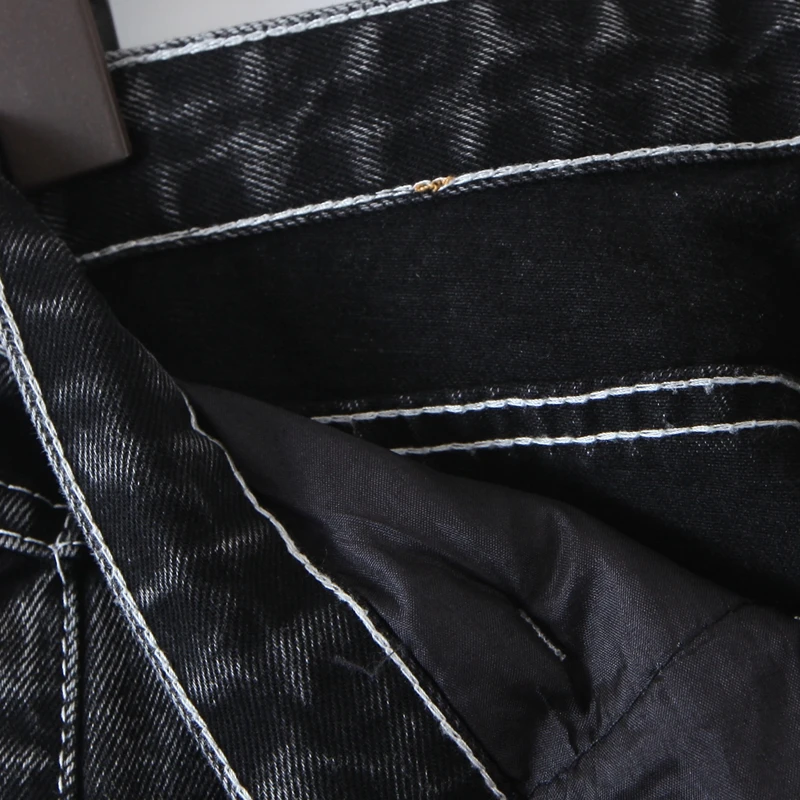 

Spring New Women's Leisure Style Jeans Straight Tube Design Button Zip Decoration Women's Solid Color Straight Jeans