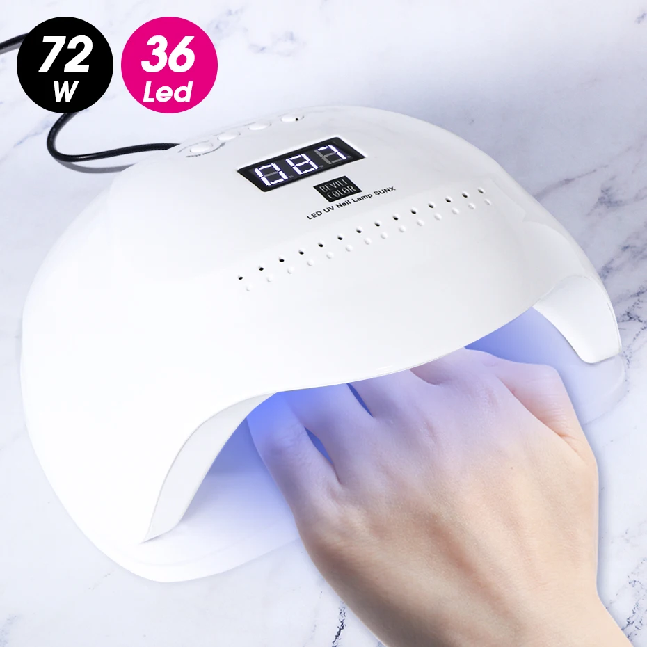 УФ лампа для сушки гель лака 72 Вт с автоматическим датчиком|Сушилки ногтей| |