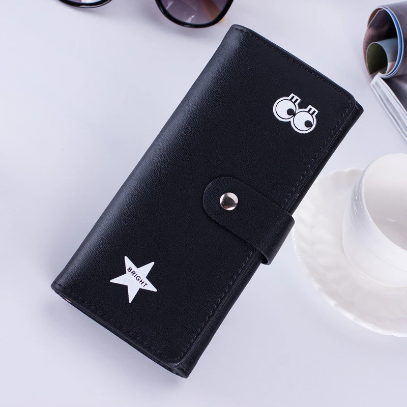 Новинка Женский кошелек для монет однотонный кожаный с отделением карт Длинный