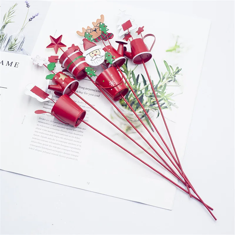 Рождественское украшение, расписанное железным Сантой лоем, маленькое ведро для рождественской елки, черенки для дома, рождественские Вечерние Декорации, детские игрушки, рождественский подарок