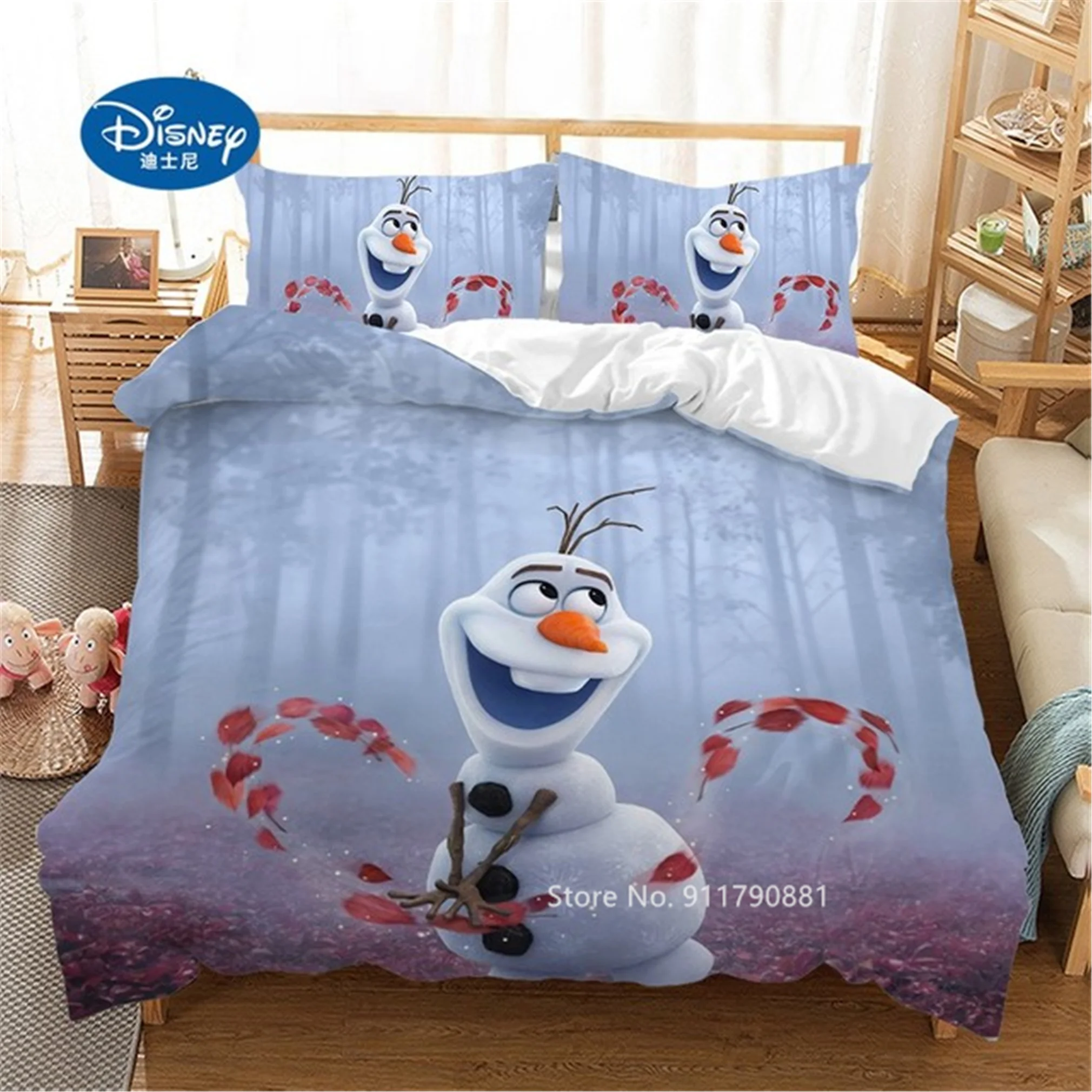 

Disney Animation Frozen Princess Elsana Bedding Set Double Queen Large Style Down Duvet Cover Pillowcase Children's Bedding Set