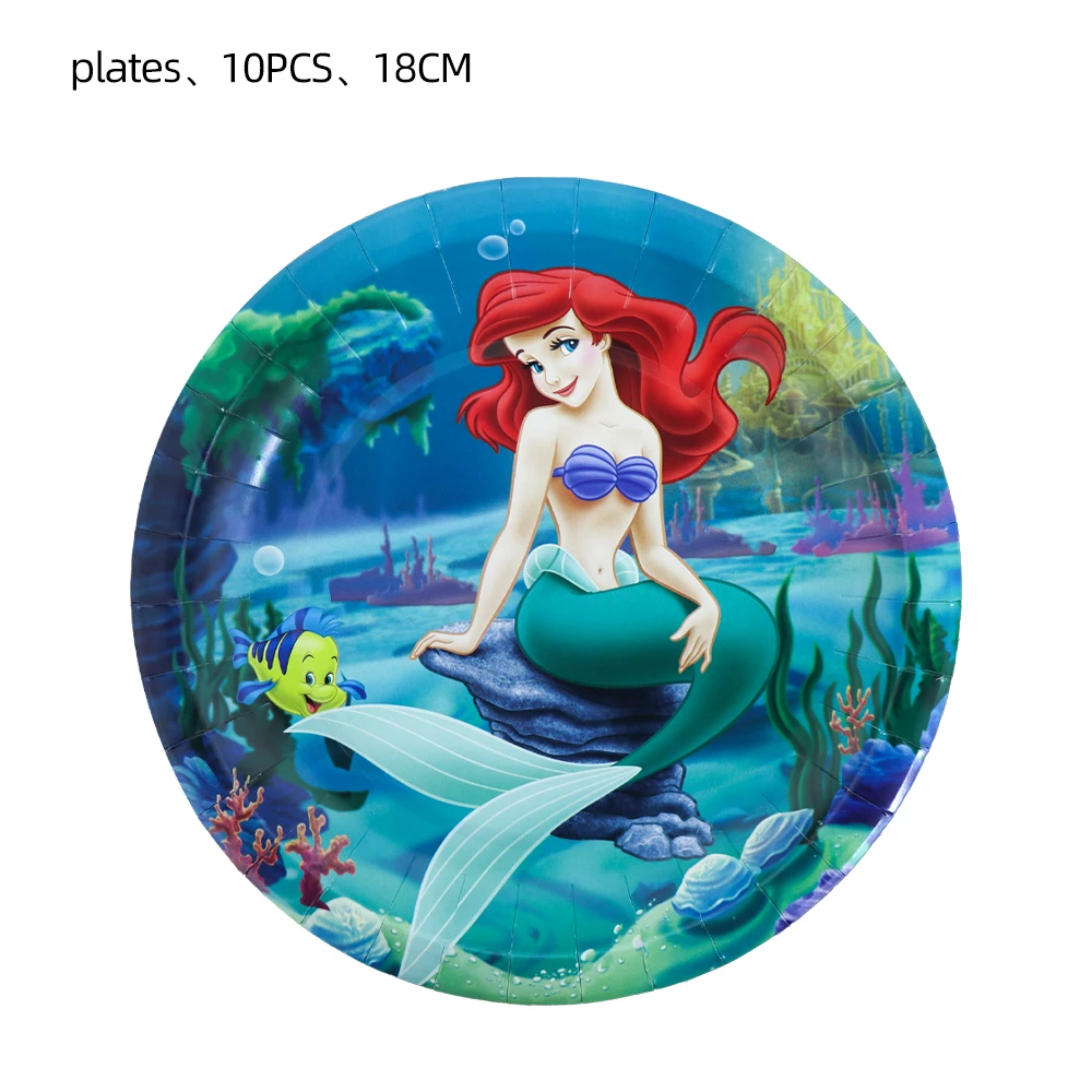 Тема маленькой Русалочки принцессы товары для детского дня рождения скатерть