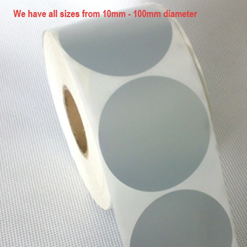10 мм 100 диаметр круглая пустая Серебряная самоклеющаяся этикетка штрих код