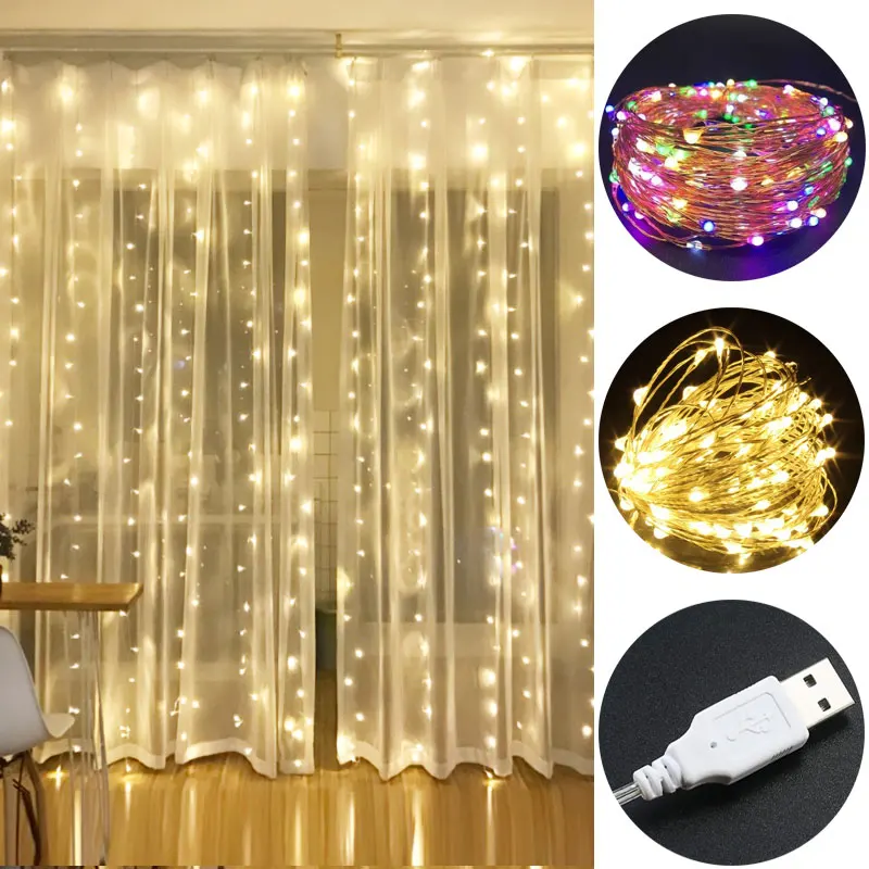 

20/50/100LED USB power festival atmosphere string Copper Wire Fairy Lights Waterproof Home Christmas party decoration lighting