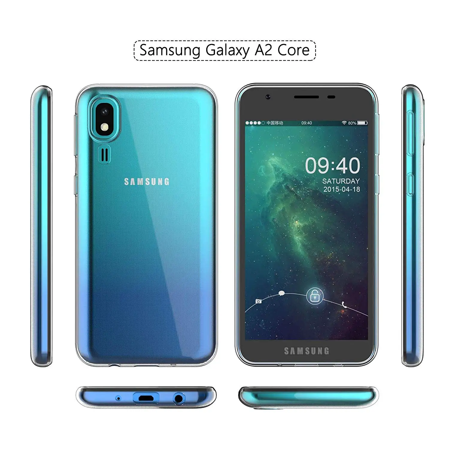 Прозрачный чехол для мобильного телефона, чехол для samsung Galaxy A2 Core, задняя крышка, Прозрачный Мягкий ТПУ силиконовый 360, защитный чехол A2Core