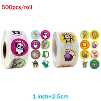 cute reward sticker for kids 500pcsroll encourage words 1inch motivational stickers labels with animals for reward student kids
