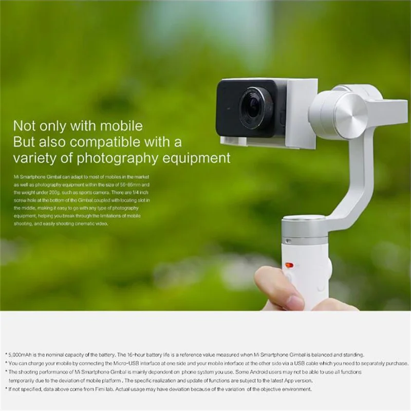 

Xiaomi Mijia Handheld Gimbal Stabilizer 3 Axis Smartphone Gimbal 5000mAh Battery For Action Camera Cellphone