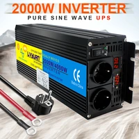 12v24v to ac 220v 240v 4000w peak outinghome lcd pure sine wave dc charger upsquiet and fast charge power inverter