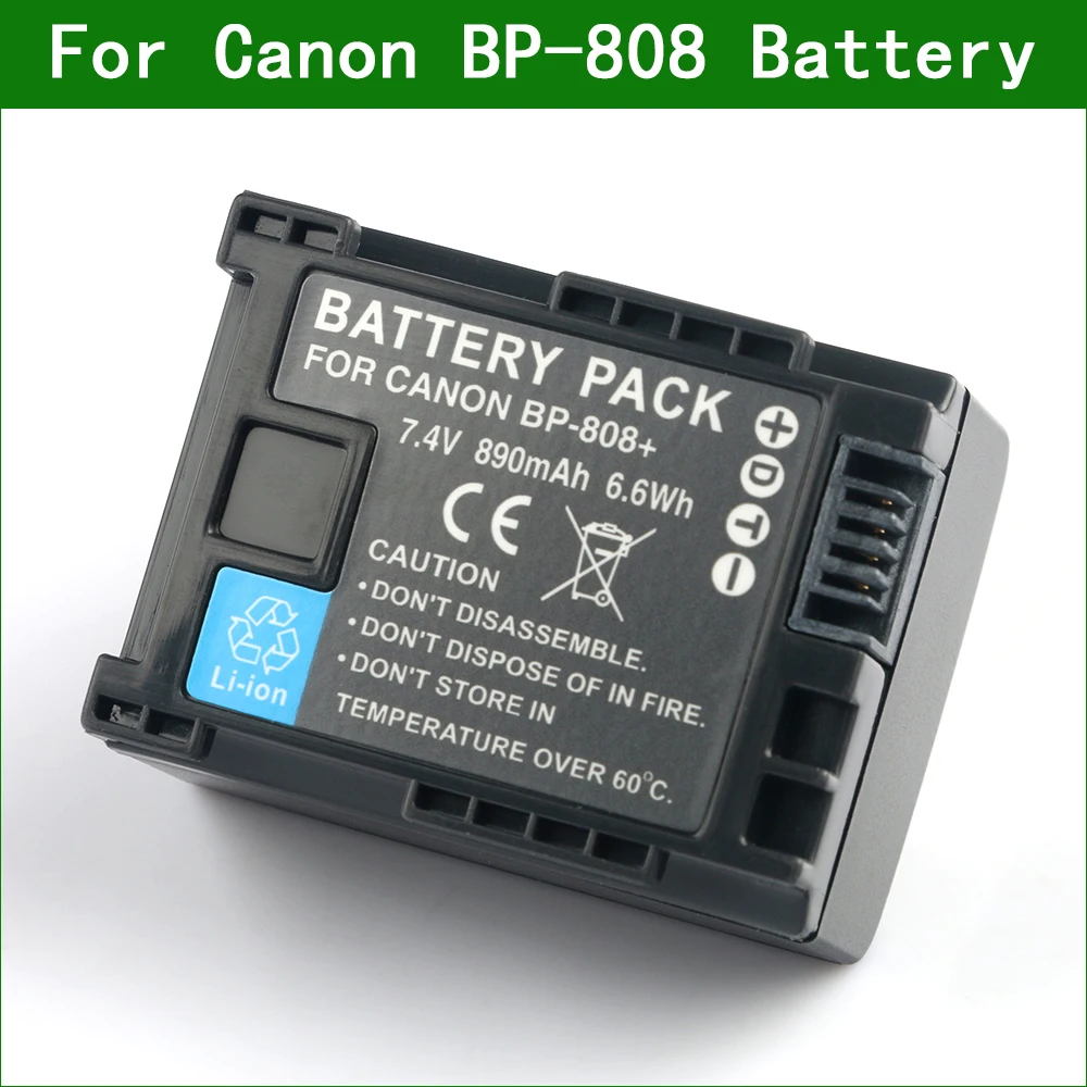 Аккумулятор LANFULANG для Canon BP 808 и HF10 HF100 HF11 HF20 HF200 HF21 HG20 HG21 HFM30 HFG10 HFM300 HFM31|battery for canon|canon
