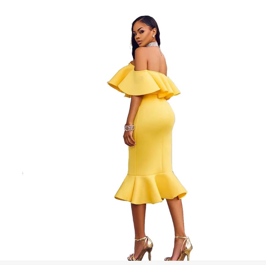 

2020 summer sexy women strapless natural sleeveless knee-length dress