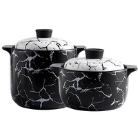 ceramic casserole nordic black white marble pattern soup pot stew pot open flame heat resistant home kitchen cooking supplies