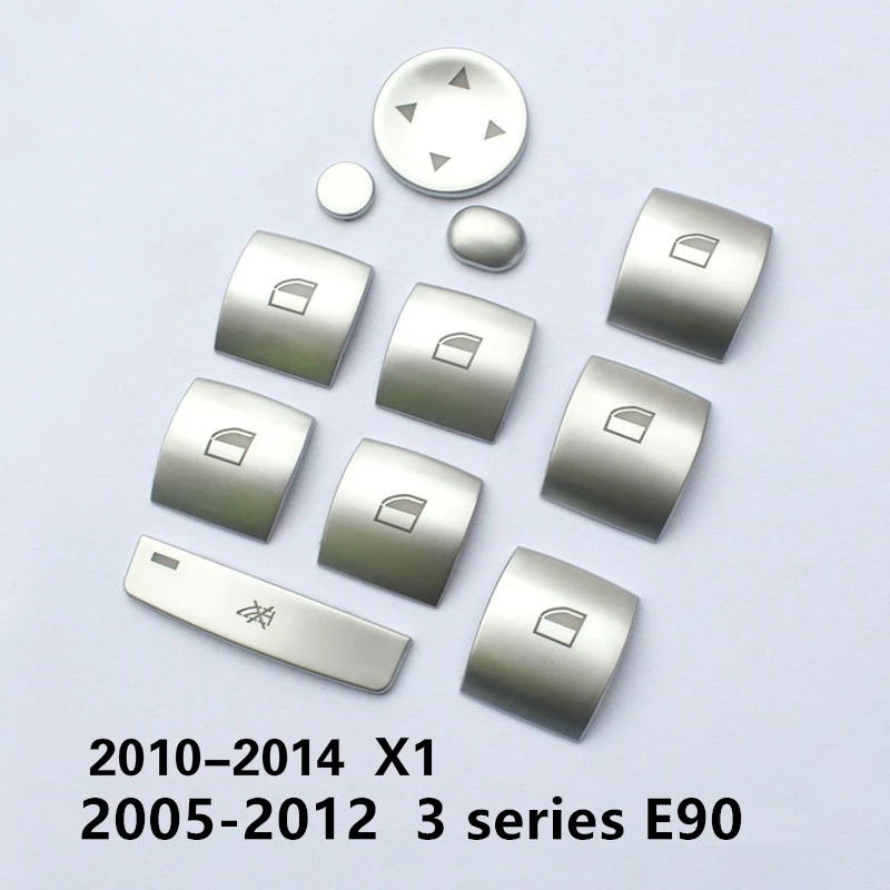 

Car Styling Door Window Glass Buttons Decoration Cover Stickers For BMW 3 Series E90 X1 E84 Interior Accessories