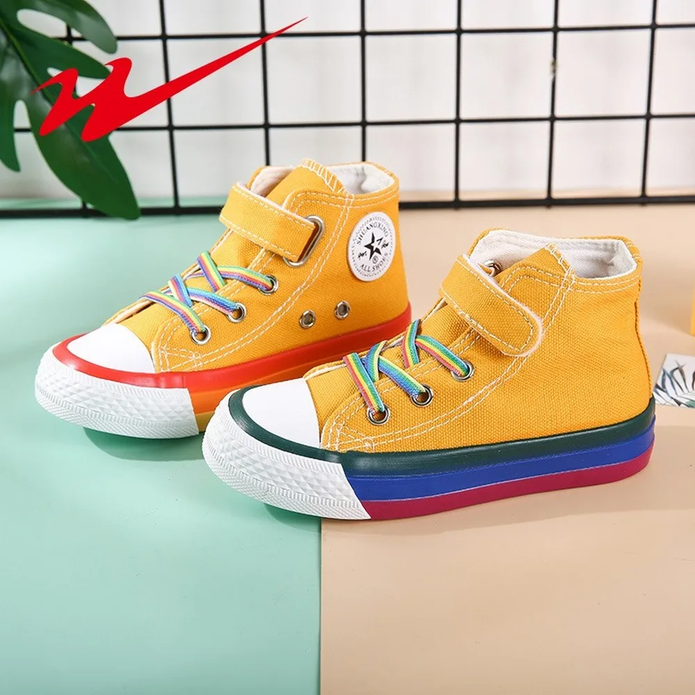2020 Spring Autumn New Children Boys Girls Shoes Soft Bottom Breathable Walking Hight-top School Student Canvas Sneakers | Детская