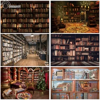 allenjoy old libraries vintage background for photography books bookshelf wooden photo props graduation party wallpaper curtain