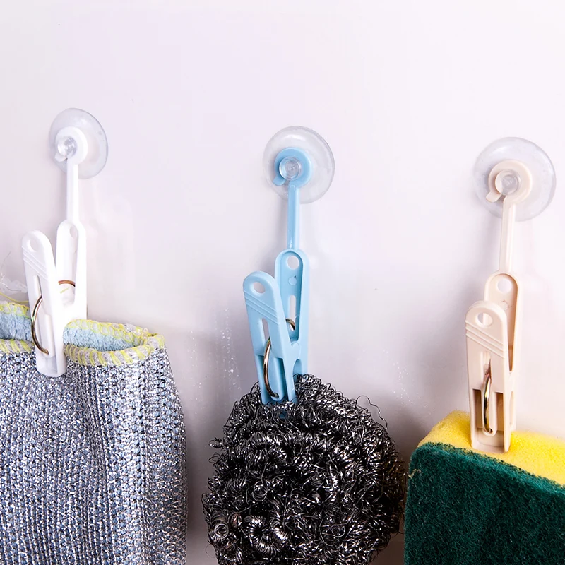 Крючок на присоске с зажимом крючок для ванной комнаты кухонные отделочные