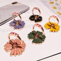 mobile phone bracket metal diamond 360 degree rotating cell phone ring buckle bracket small flower phone holder for iphone 11 xs