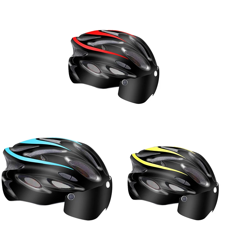 Велосипедный шлем с подсветкой съемные защитные очки для глаз велосипедный