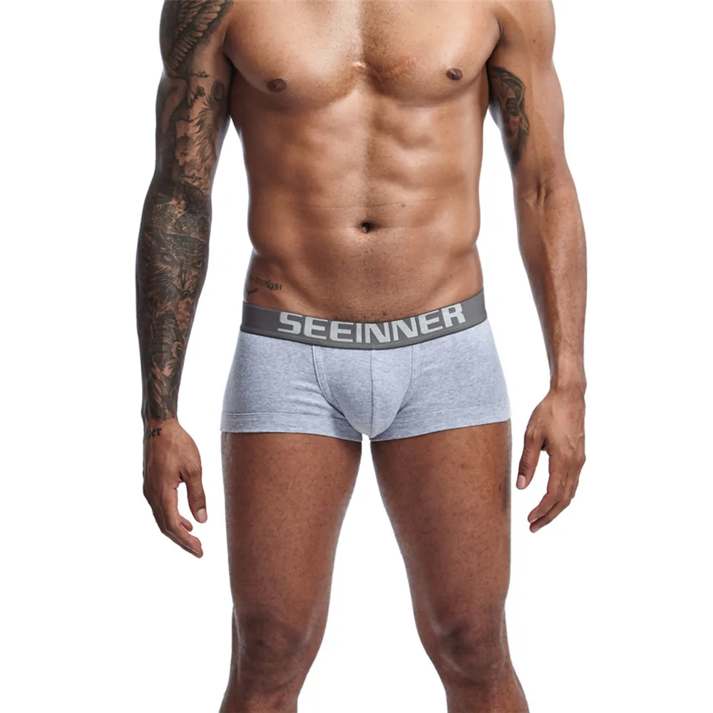 New Mens Underwear Solid Classic Men Underpants Cotton Short trunk Spandex Man Pants Comfort Elastic Man Boxers Hot