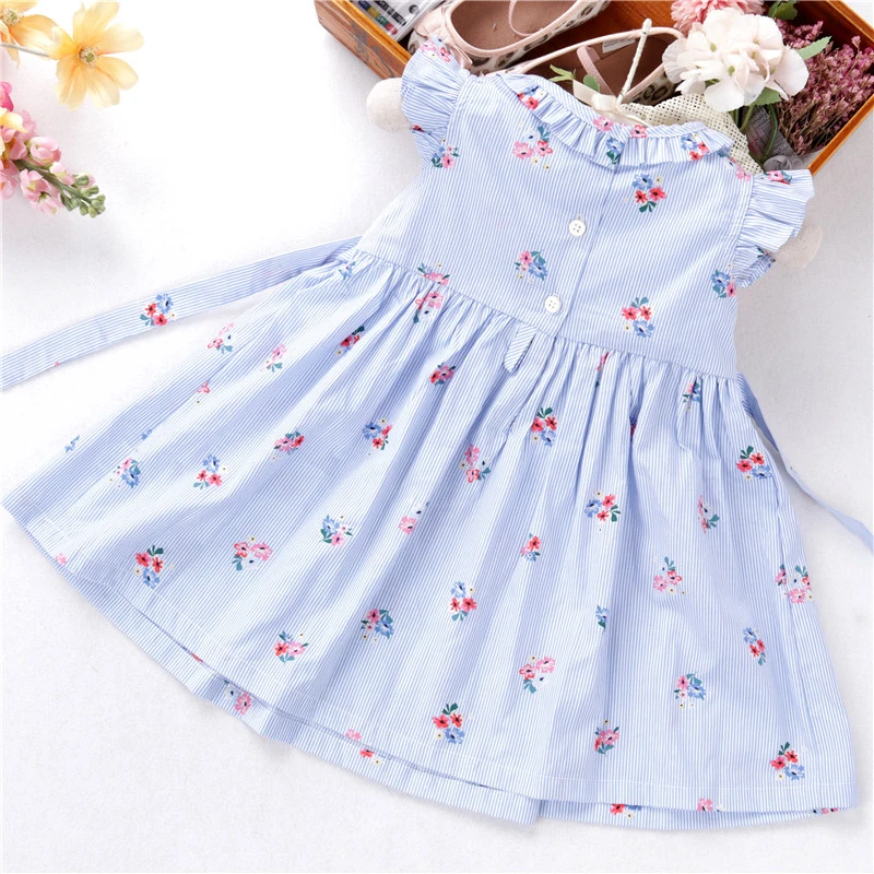

flower girl dresses summer infant baby dress smocked hand made cotton floral kids clothing children clothes