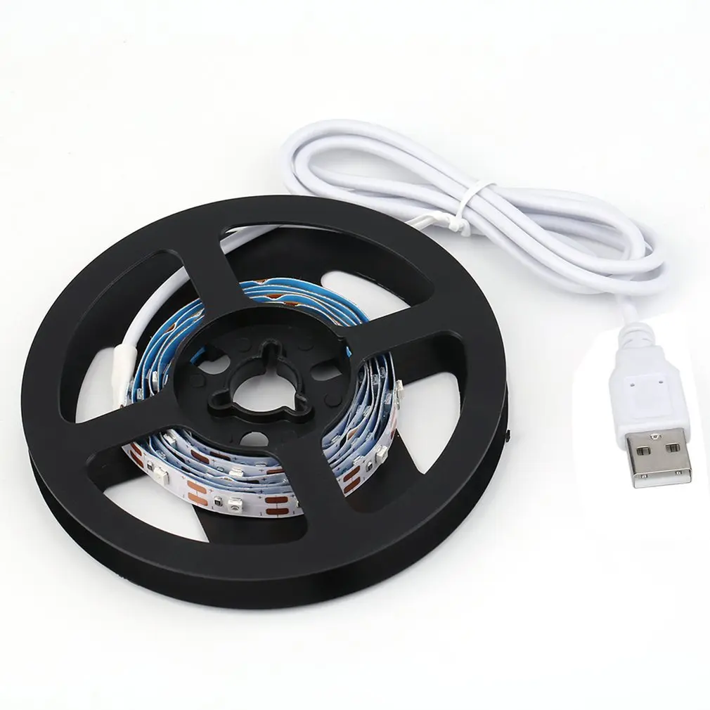 USB светодиодные полосы света SMD3528 100 см не водонепроницаемый светодиодный ленточный светильник праздничное украшение освещение фоновое освещение украшение дома