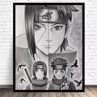 Аниме ниндзя персонаж Uchiha Shisui мультфильм декоративная живопись Черно-белая ретро фотокартина