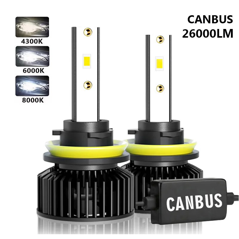 2 шт. светодиодный головной светильник H1 H3 H4 H7 Led Canbus 26000LM H8 H11 HB3 9005 HB4 9006 футболка с