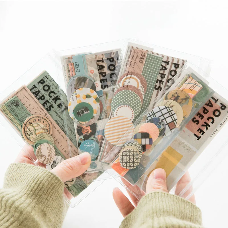 

40Pcs/Pack Journal Deco Pocket Tape Washi Paper Album Scrapbooking Decration Multipurpose DIY Stickers Student Stationery