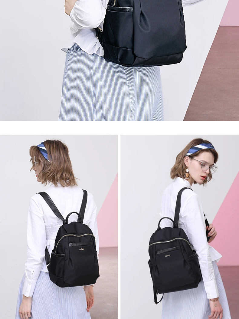 Zoger backpack ladies Oxford cloth backpack casual Korean version of the simple travel canvas small fresh college wind bag tide