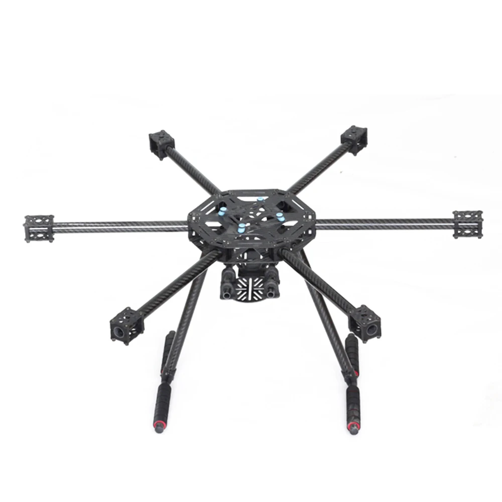 LJI X600-X6 X6 600mm X600 FPV Hexacopter Frame with Carbon Fiber Landing Gear Skid Upgraded Version for F450 S550 RC Multicopter