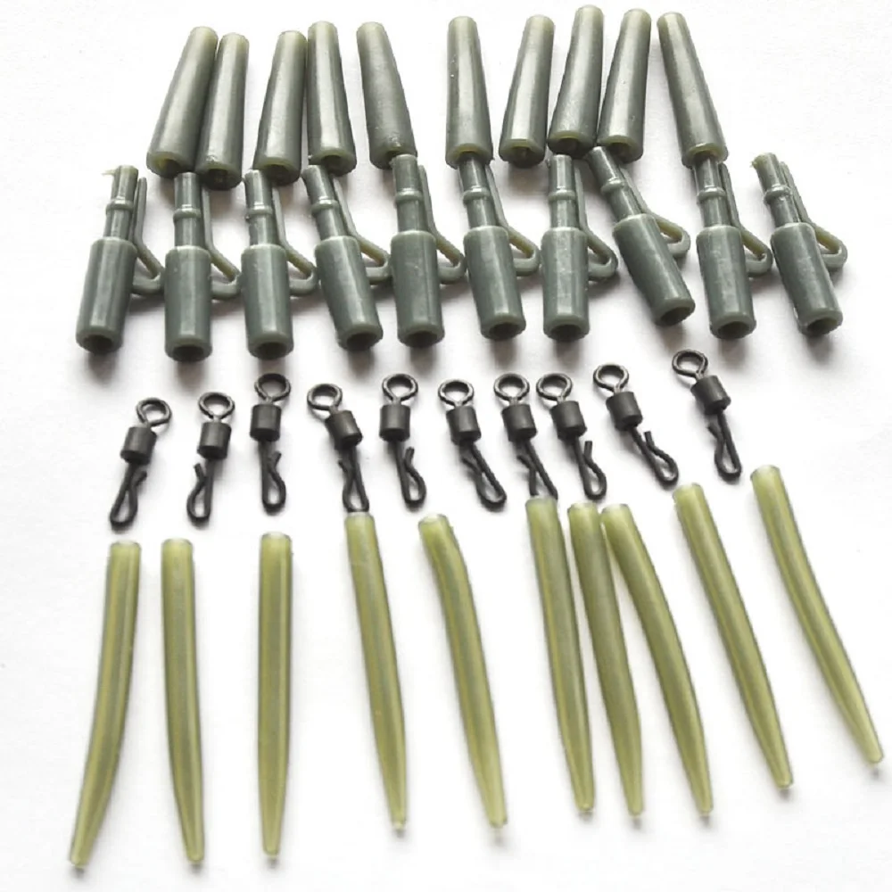 40PCS Carp Fishing Accessories Lead Clip Quick Change Swivel Tail Rubber Anti Sleeves for Rigs Coarse Tackle | Спорт и развлечения