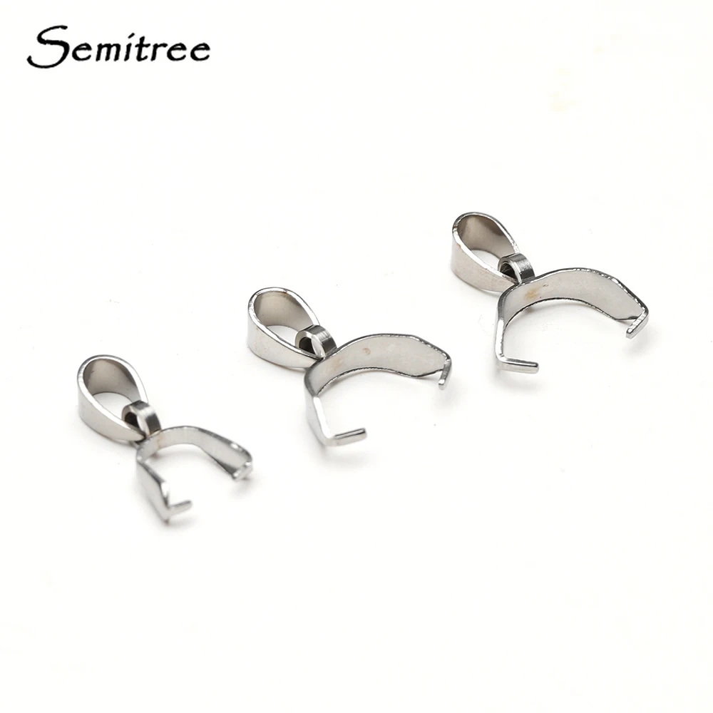 Semitree 20 штук 3*15/5*17/7*19 мм 316L Нержавеющая сталь залог застежками Разъем серебряная подвеска-Бейл застежки на ожерелье для самостоятельного изготовления ювелирных украшений