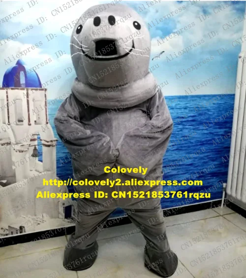 Серый манеж морская корова костюм талисмана взрослый мультяшный персонаж одежда