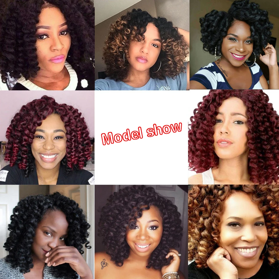 DIFEI 8 дюймов ямайская палочка вьющиеся косички из синтетических косичек для