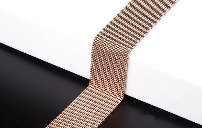 rose gold 42 мм 38 мм Миланская Петля из нержавеющей стали для Apple Watch Band 5 4 40 мм 44 мм металлический сетчатый ремешок для iWatch 3 2 1 - Цвет ремешка: rose gold